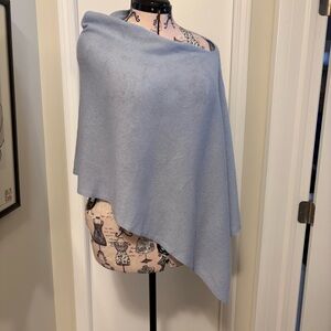 Elegant Light Blue 100% Cashmere Women's Wrap